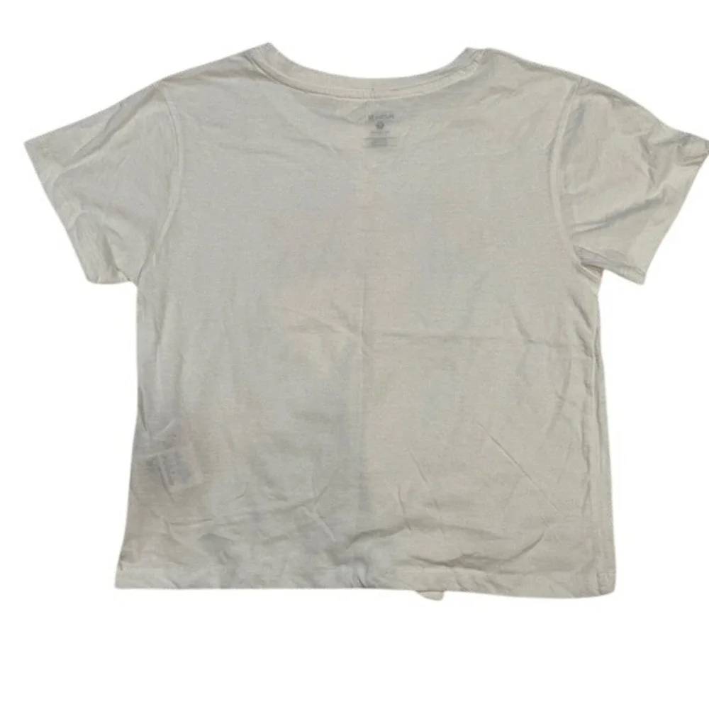 Hurley Girls L Graphic T-Shirt Peace Sign Logo‎ White Tee Summer Top